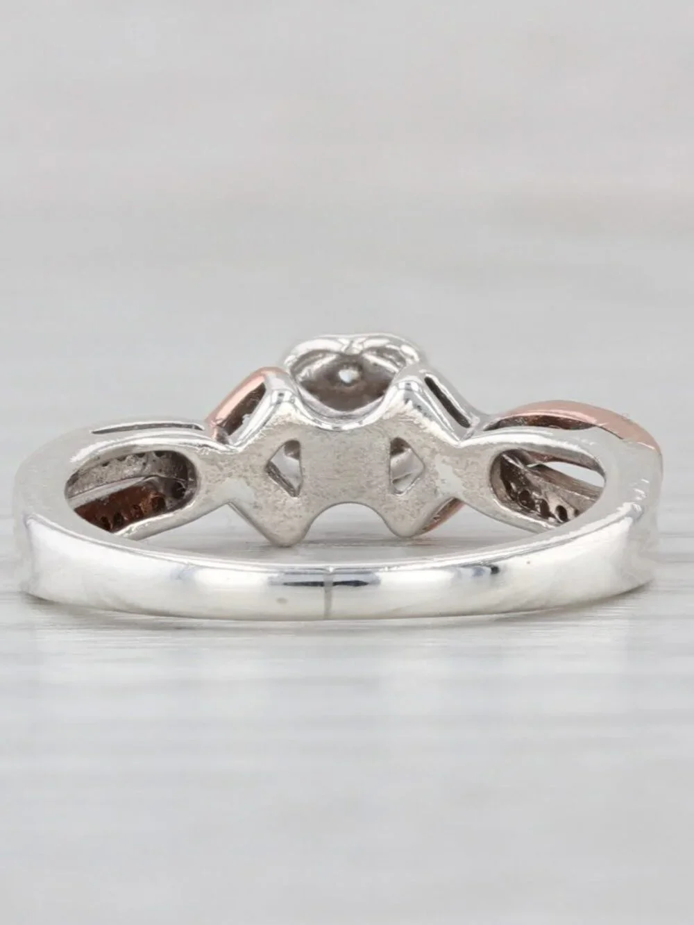 0.17ctw Diamond Cluster Engagement Ring 10k Rose Gold Sterling Silver Size 6.25